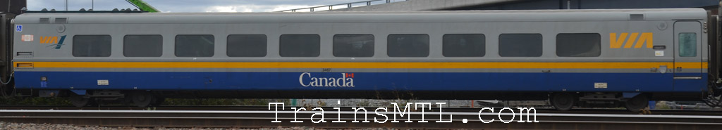 Passenger car VIA 3467 left side  / Wagon de passager VIA 3467 coté gauche